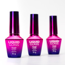 Molly Nails Liquid Glass Top No Wipe 10 g – bezvýpotkový top coat HEMA free číry