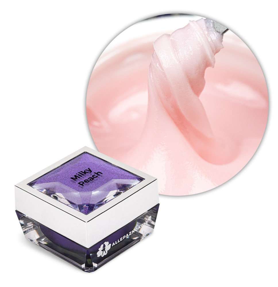 Allepaznokcie akrygél Milky Peach 15g – mliečno broskyňový akrygel