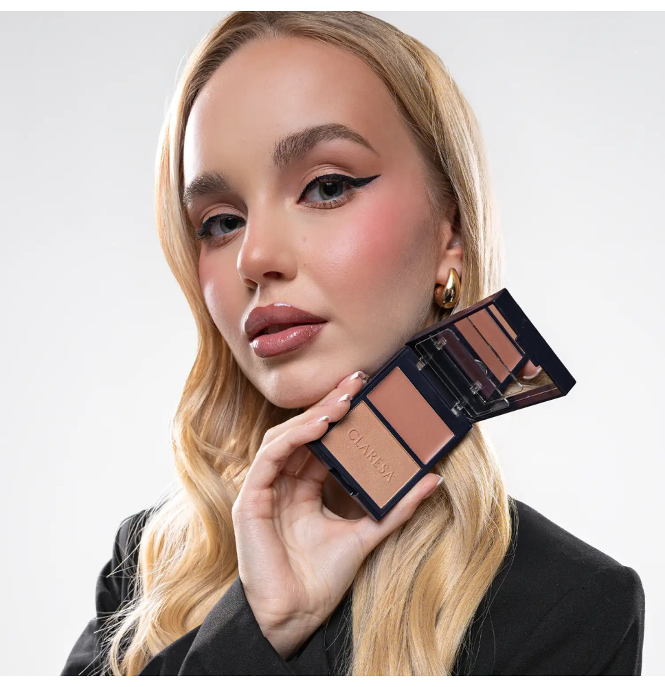Claresa DUO PALETTE CREAMY & PRESSED BRONZER 02 Sun Tropez – bronzer