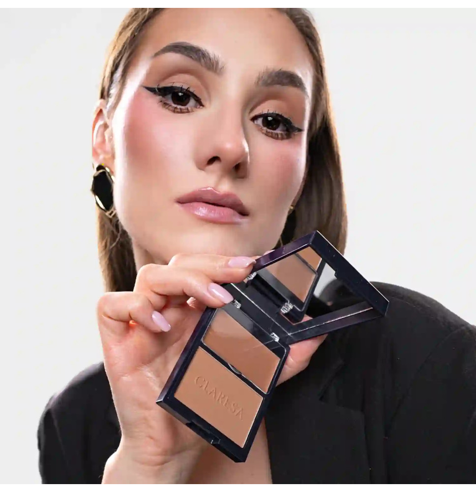 Claresa DUO PALETTE CREAMY & PRESSED BRONZER 01 More Sculpted – bronzer