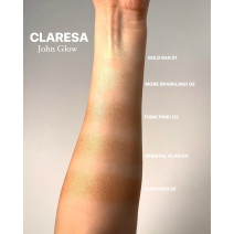 CLARESA John Glow 04 Oriental Glam – lisovaný rozjasňovač zlatý
