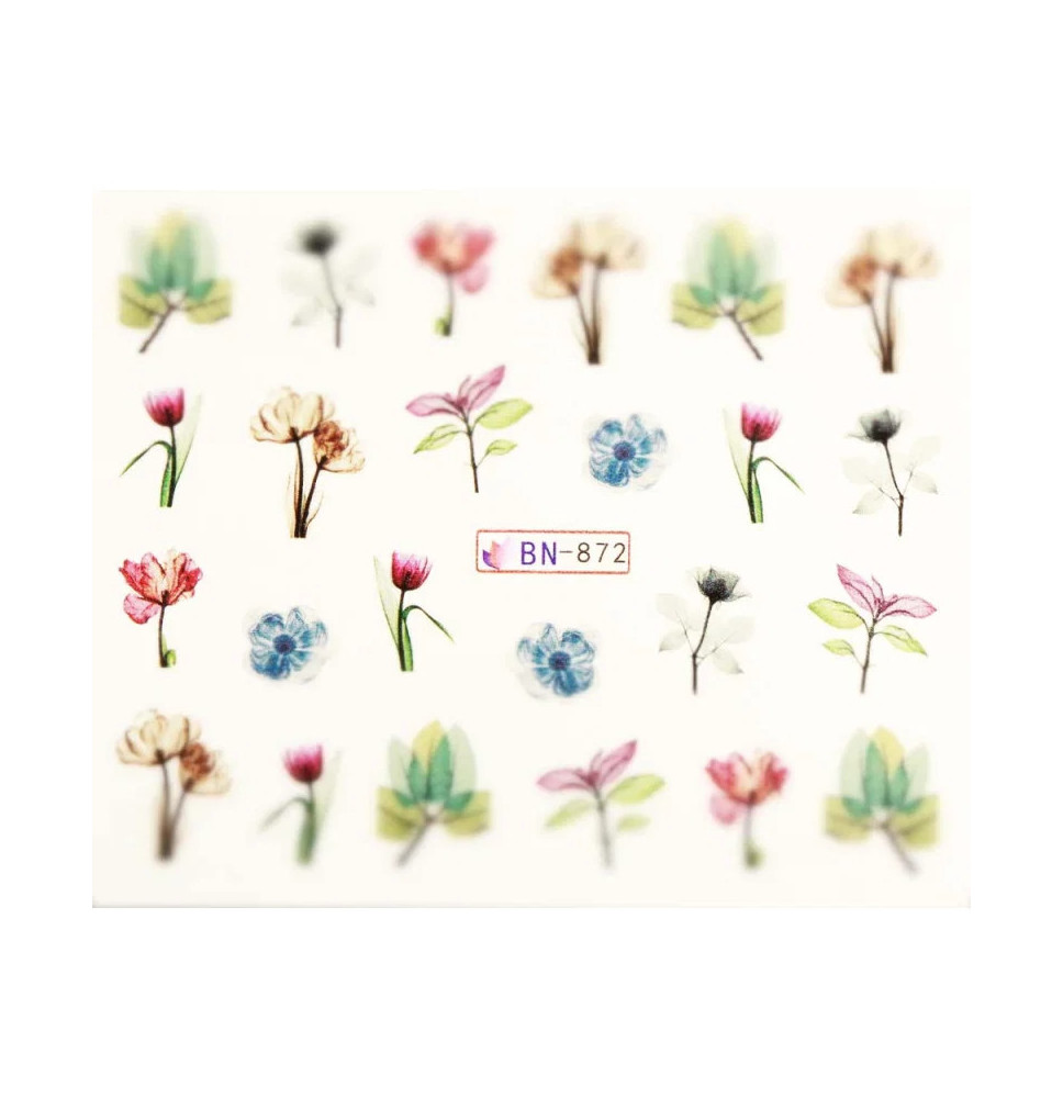Vodonálepky s motívmi kvetov BN-872
