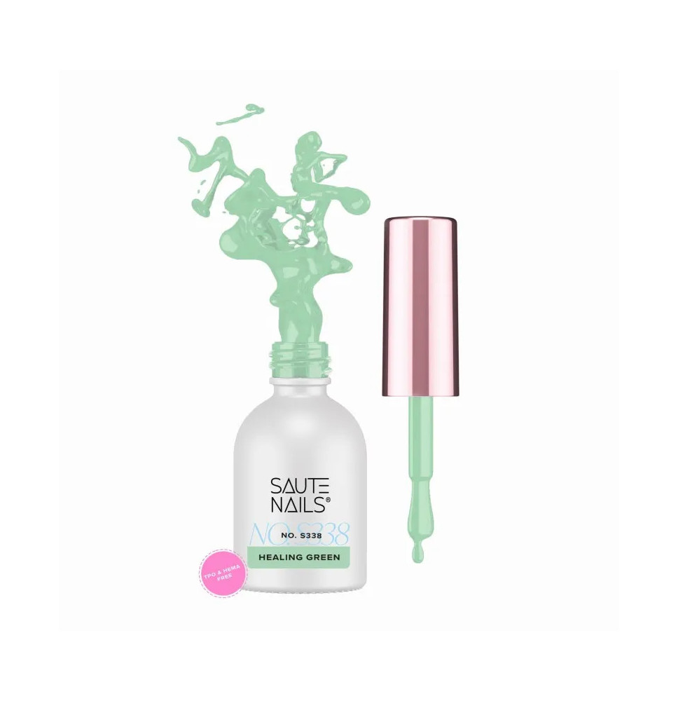 Gél lak Saute Nails S338 Healing Green 8 ml – pastelová mätová zelená
