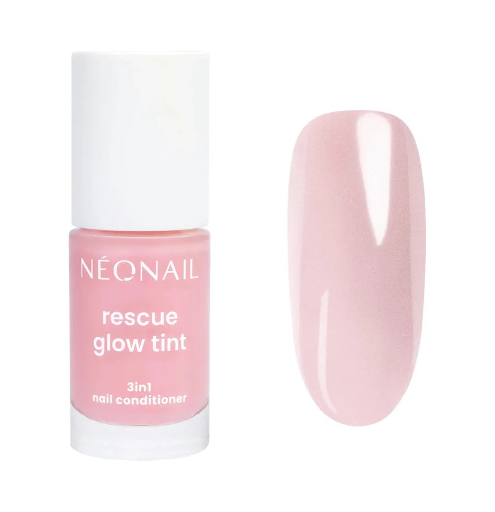 Rescue Glow Tint 3v1 výživný lak na nechty Glitter Rose – regeneračný a spevňujúci