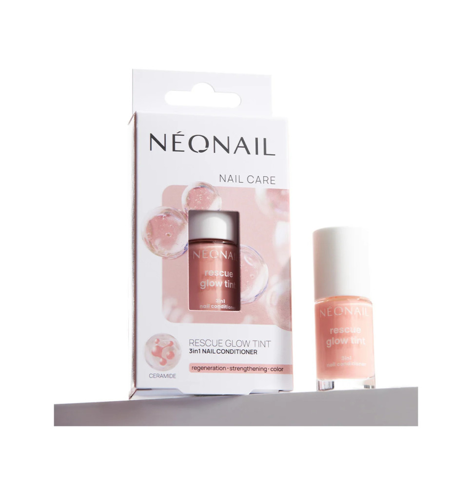 Rescue Glow Tint 3v1 výživný lak na nechty Peachy Peach – regeneračný a spevňujúci