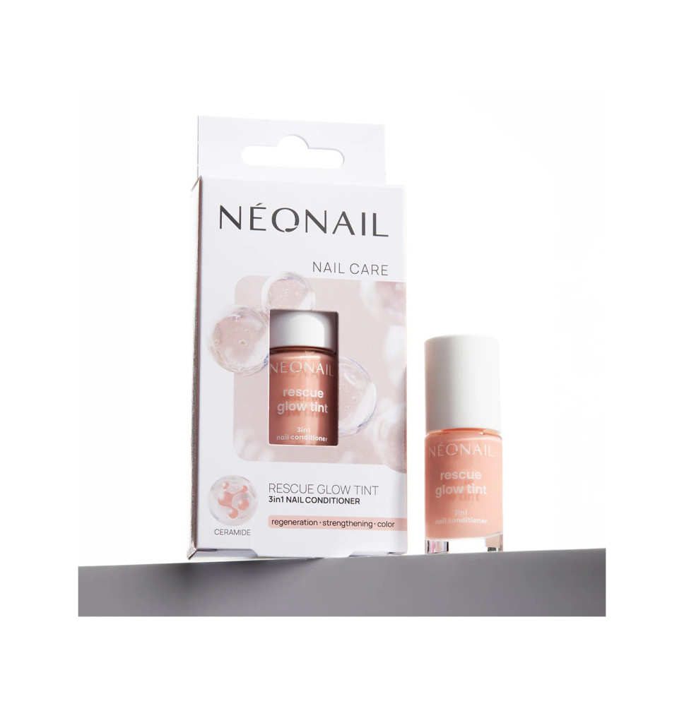 Rescue Glow Tint 3v1 výživný lak na nechty Peachy Nude – regeneračný a spevňujúci